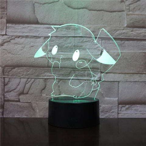 Image of Pikachu Pokemon GO Game Figure 3D Illusion Lamp Night Light