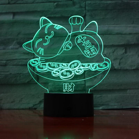 Plutus Cat 3D Illusion Lamp Night Light