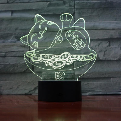 Plutus Cat 3D Illusion Lamp Night Light