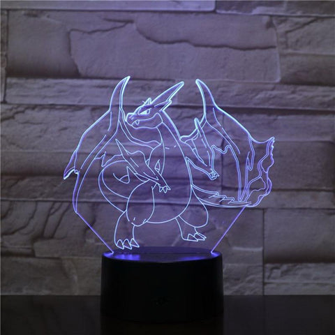 Image of Pokemon Game Figure 3D Illusion Lamp Night Light