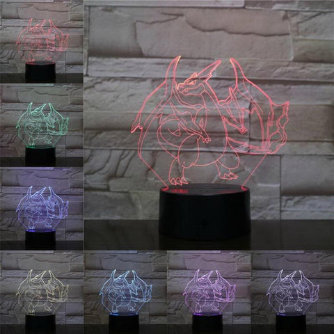 Image of Pokemon Game Figure 3D Illusion Lamp Night Light