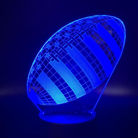 Image of Rugby Football Sport Ball Games 3D Illusion Lamp Night Light