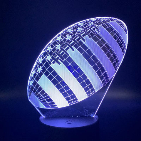 Image of Rugby Football Sport Ball Games 3D Illusion Lamp Night Light