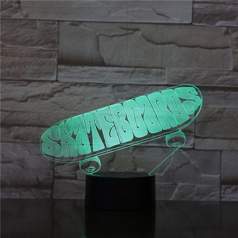 Image of Skateboard 3D Illusion Lamp Night Light