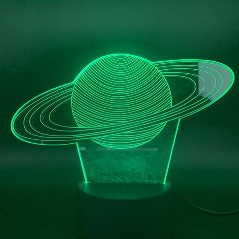 Image of Solar System Saturn 3D Illusion Lamp Night Light