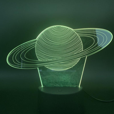Image of Solar System Saturn 3D Illusion Lamp Night Light