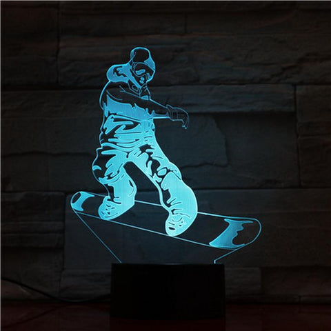 Image of Sport Snowboarding 3D Illusion Lamp Night Light