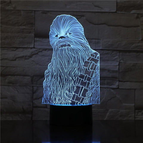 Image of Star Wars Chewbacca 01 3D Illusion Lamp Night Light