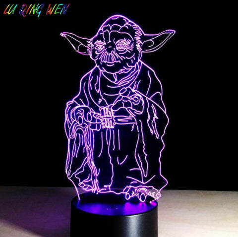 Image of Star Wars Master Yoda Sensor Room 3D Illusion Lamp Night Light 93