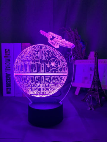 Image of Star Wars Starship and Death Star Kids 3D Illusion Lamp Night Light