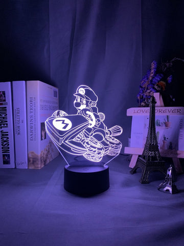 Image of Super Mario Car Racing 3D Illusion Lamp Night Light
