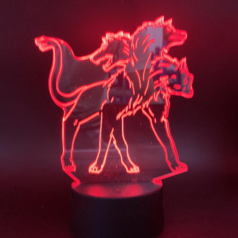 Image of Supernatural Three Head Dog Hellhound Figure 3D Illusion Lamp Night Light