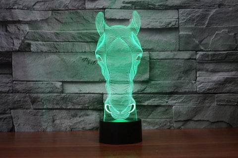 Switch Art Sculpture Table Horse 3D Illusion Lamp Night Light