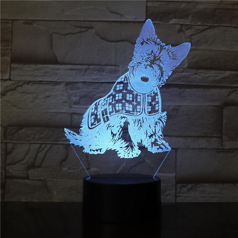 Image of The Animal Pet Dogs Most Beautiful 3D Illusion Lamp Night Light