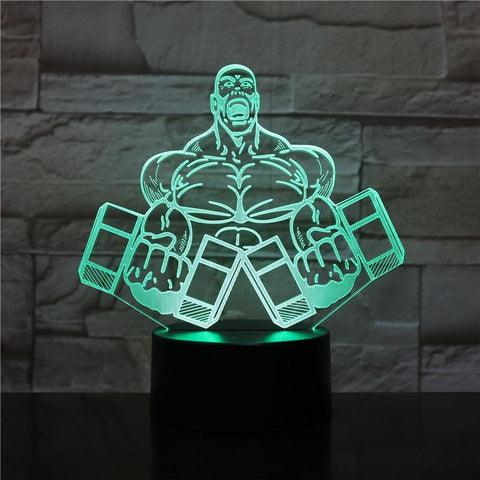 Image of The Dumbbell Fitness Pretty 3D Illusion Lamp Night Light