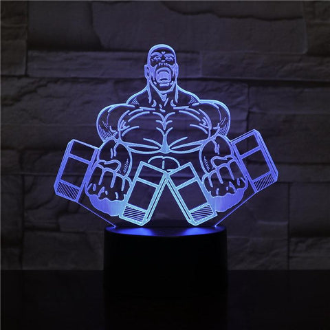 Image of The Dumbbell Fitness Pretty 3D Illusion Lamp Night Light