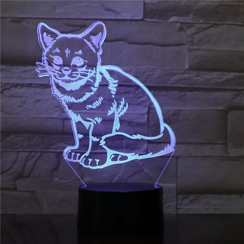 The Kitten Cats Pets 3D Illusion Lamp Night Light