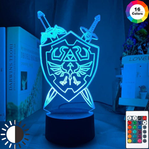 Image of The Legend of Zelda Links Sword and Shield 3D Illusion Lamp Night Light