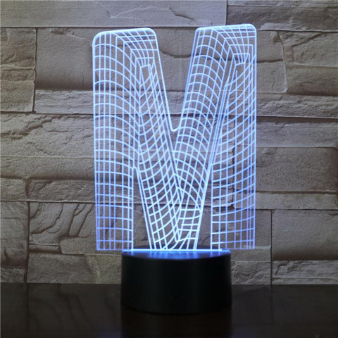 Image of The Letter M 3D Illusion Lamp Night Light