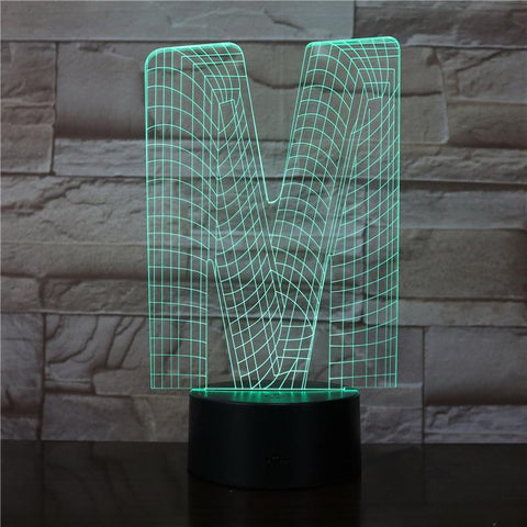 Image of The Letter M 3D Illusion Lamp Night Light