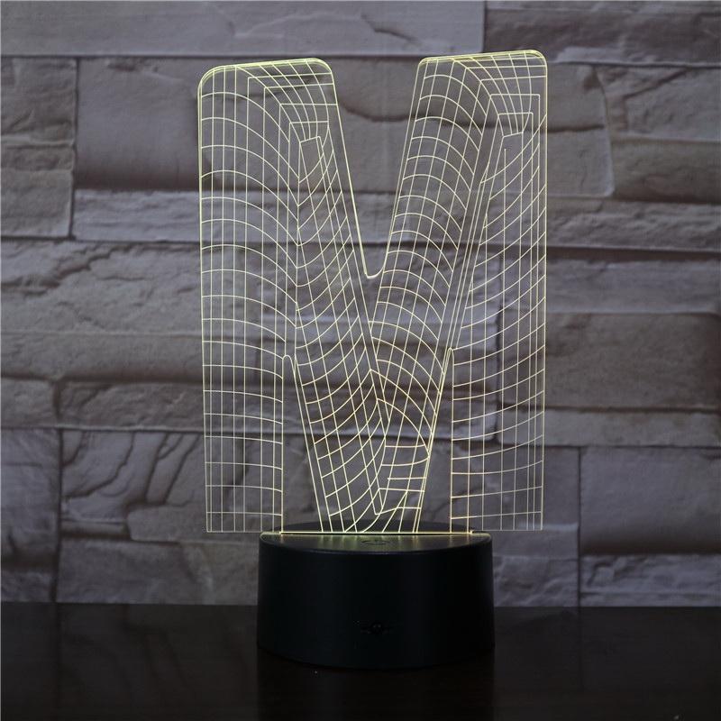 The Letter M 3D Illusion Lamp Night Light
