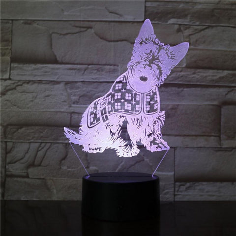 Image of The Puppy Pets Dogs 3D Illusion Lamp Night Light