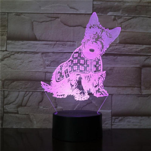 Image of The Puppy Pets Dogs 3D Illusion Lamp Night Light