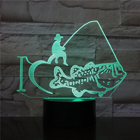 Image of The Sport Fishing 01 3D Illusion Lamp Night Light
