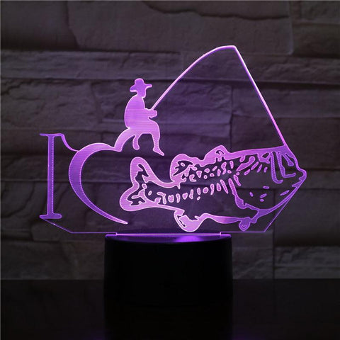 Image of The Sport Fishing 01 3D Illusion Lamp Night Light