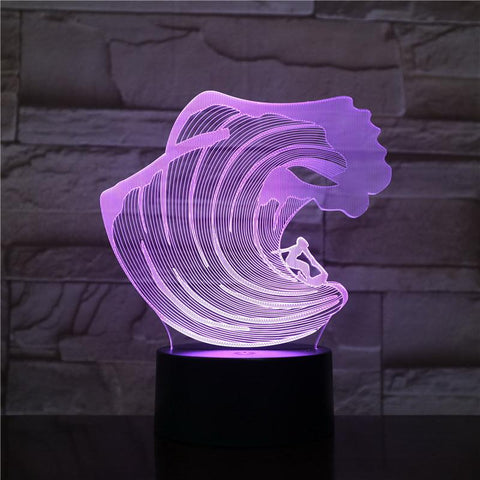 Image of The Waves of The Sea 3D Illusion Lamp Night Light