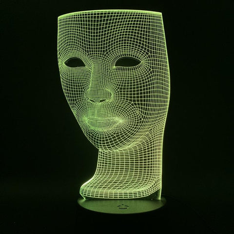 Image of Three-dimensional face 3D Illusion Lamp Night Light