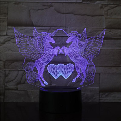 Image of Unicorn Love 3D Illusion Lamp Night Light