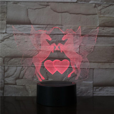 Image of Unicorn Love 3D Illusion Lamp Night Light