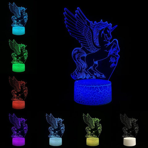 Image of Unicorn Series Pony 3D Illusion Lamp Night Light