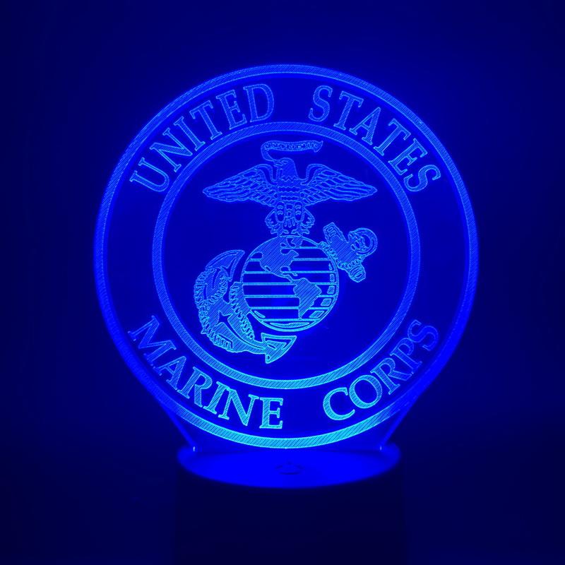 United States Marine Corps USMC Logo 3D Illusion Lamp Night Light