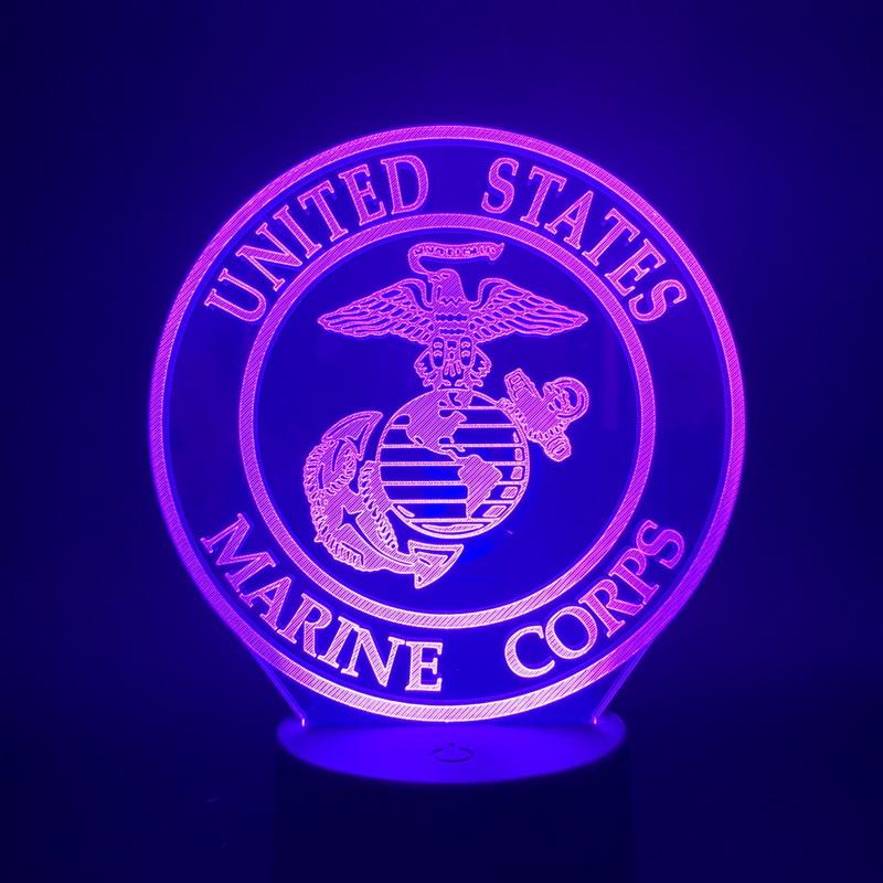 United States Marine Corps USMC Logo 3D Illusion Lamp Night Light