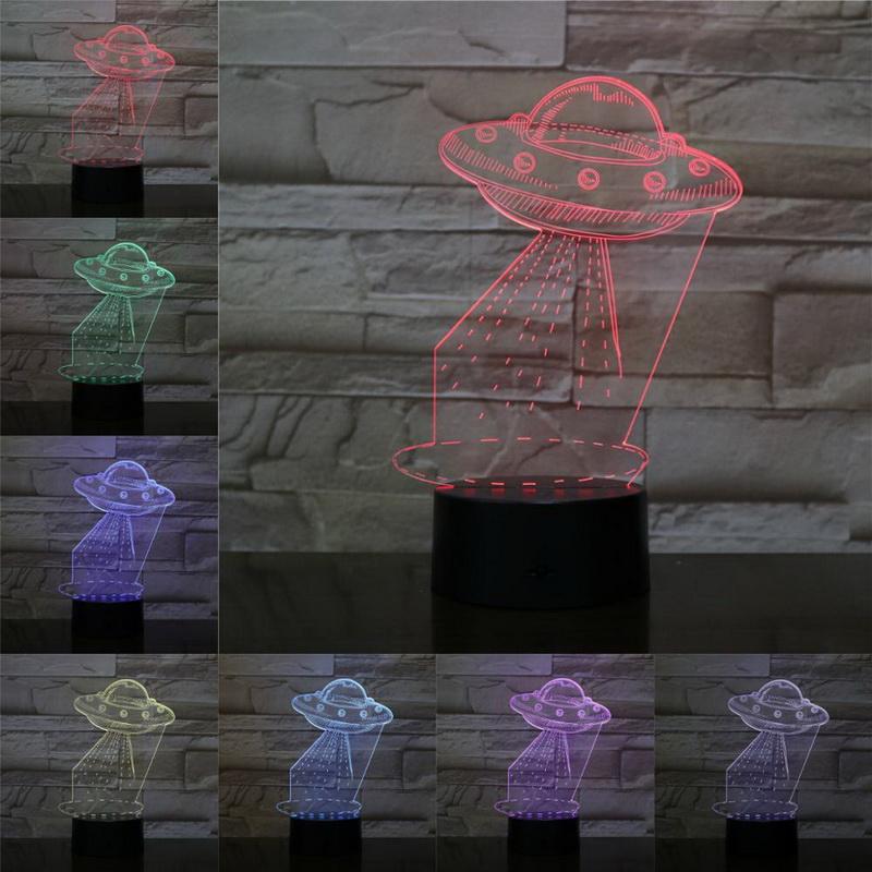 Universe Flying Saucer UFO Illsuion Bulb 3D Illusion Lamp Night Light