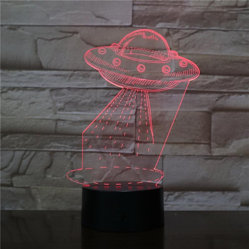 Universe Flying Saucer UFO Illsuion Bulb 3D Illusion Lamp Night Light