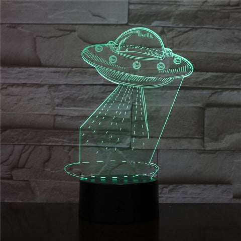 Image of Universe Flying Saucer UFO Illsuion Bulb 3D Illusion Lamp Night Light