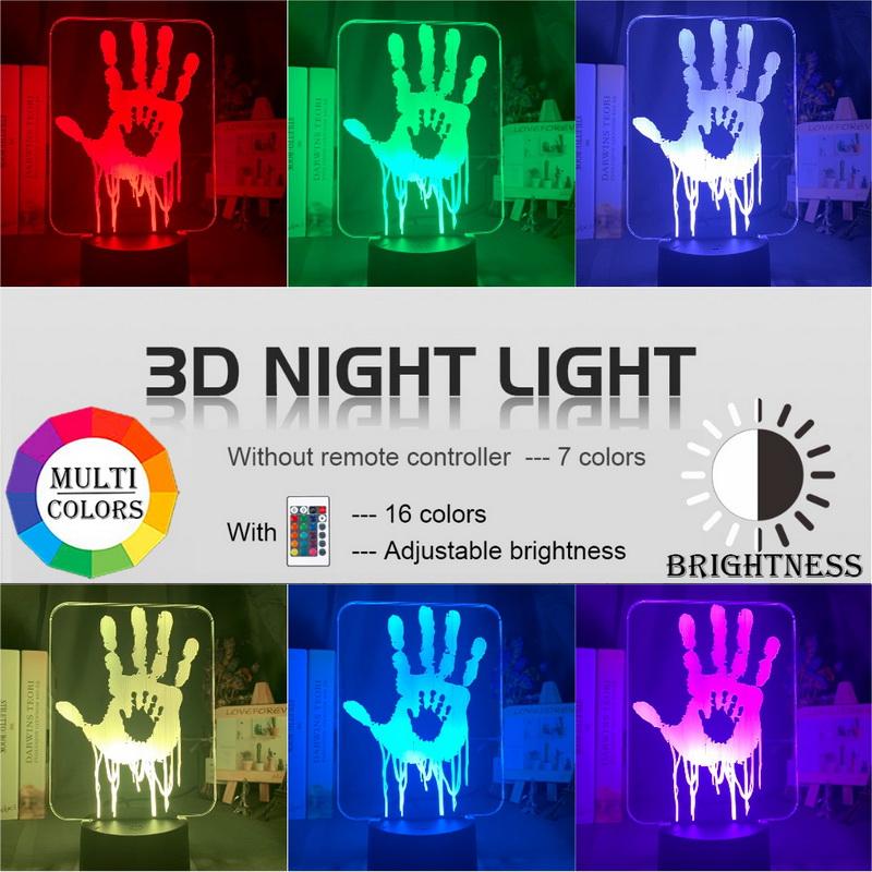 Video Game Death Stranding Hand Prints Room 3D Illusion Lamp Night Light