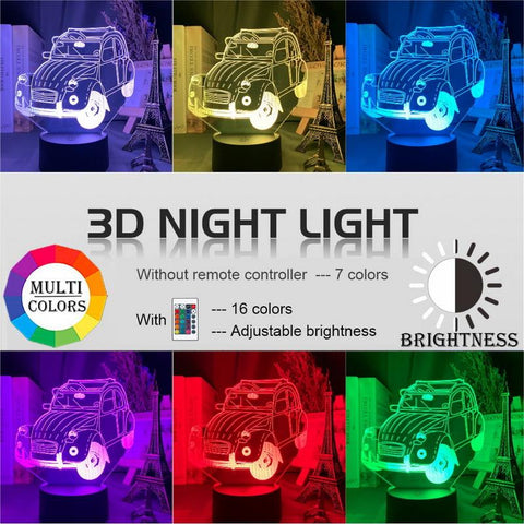 Image of Vintage Car 01 3D Illusion Lamp Night Light