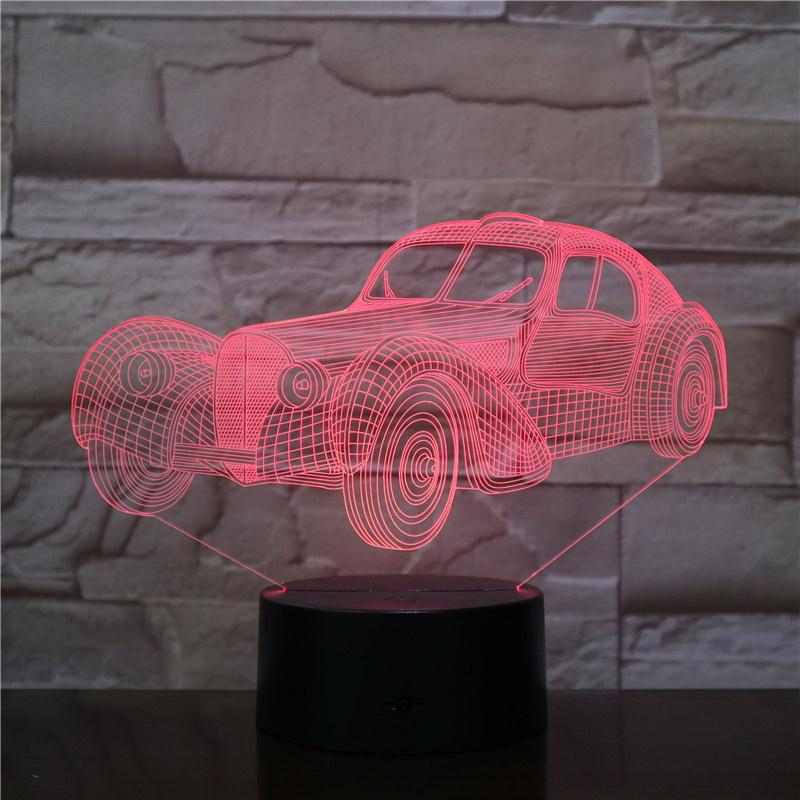 Vintage Car 3D Illusion Lamp Night Light