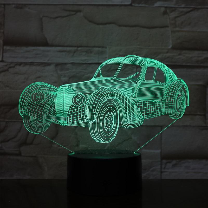 Vintage Car 3D Illusion Lamp Night Light