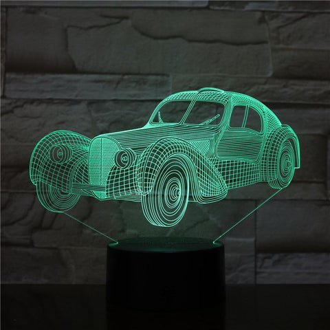 Image of Vintage Car 3D Illusion Lamp Night Light