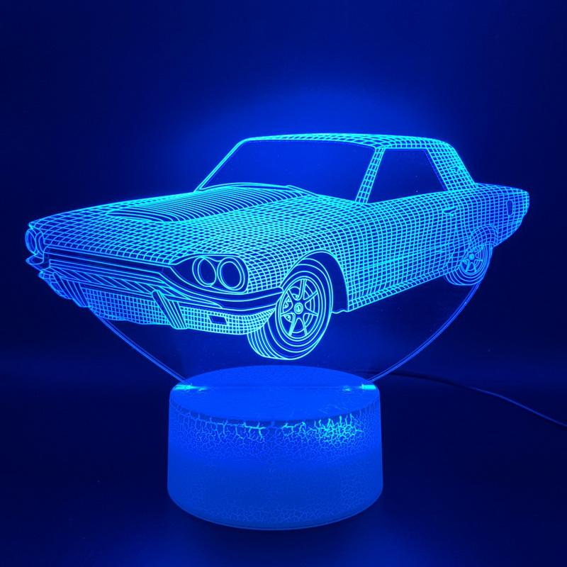 Vintage Car ara Deco 3D Illusion Lamp Night Light 1462