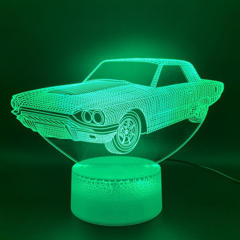 Vintage Car ara Deco 3D Illusion Lamp Night Light 1462