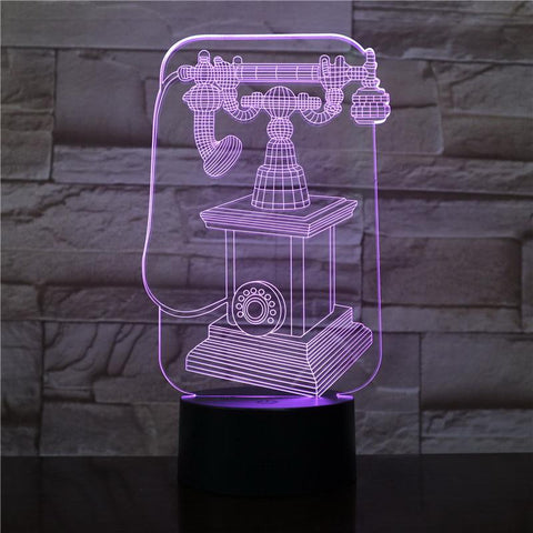 Image of Vintage Telephone 3D Illusion Lamp Night Light