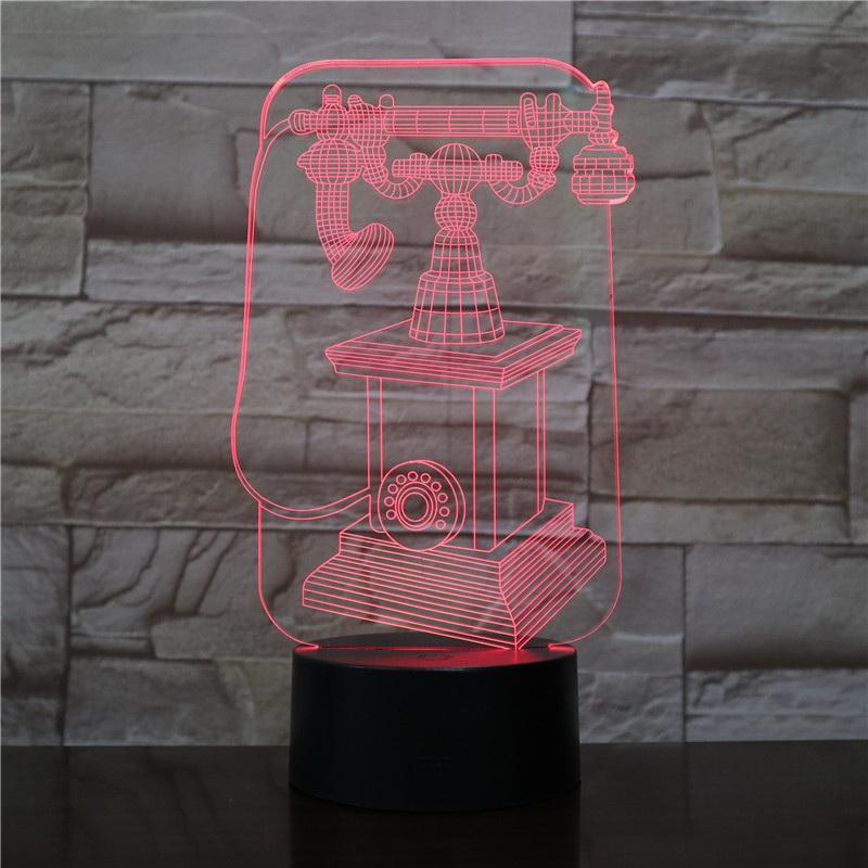 Vintage Telephone 3D Illusion Lamp Night Light