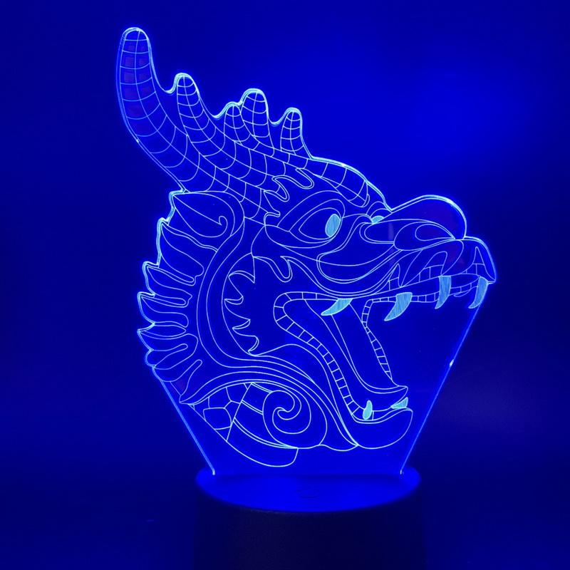 Visual Dragon Room 3D Illusion Lamp Night Light