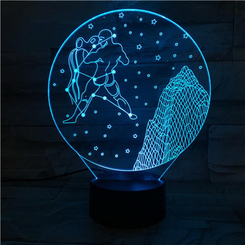 Image of Western zodiac signs Aquarius 3D Illusion Lamp Night Light